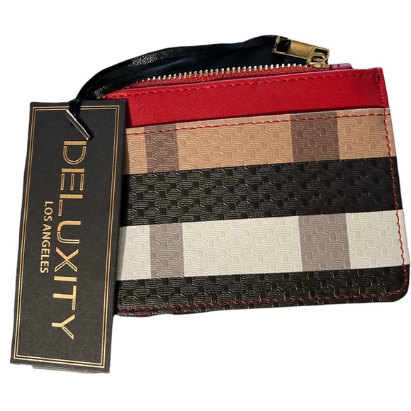 deluxity Handbags - NWT Deluxity vegan wallet plaid print